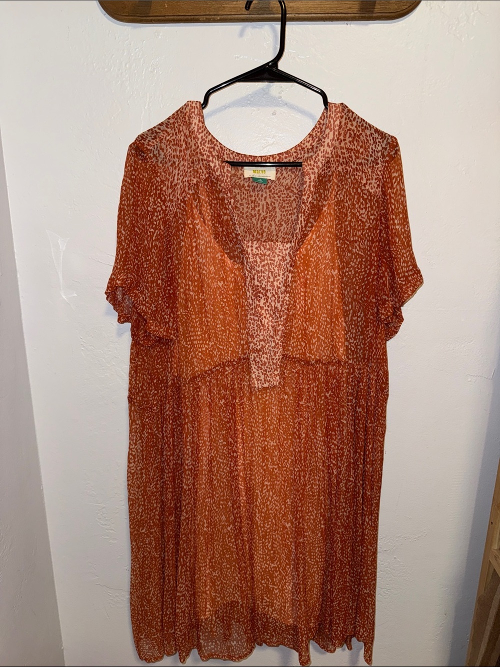 Maeve Rust Orange Printed Midi Dress